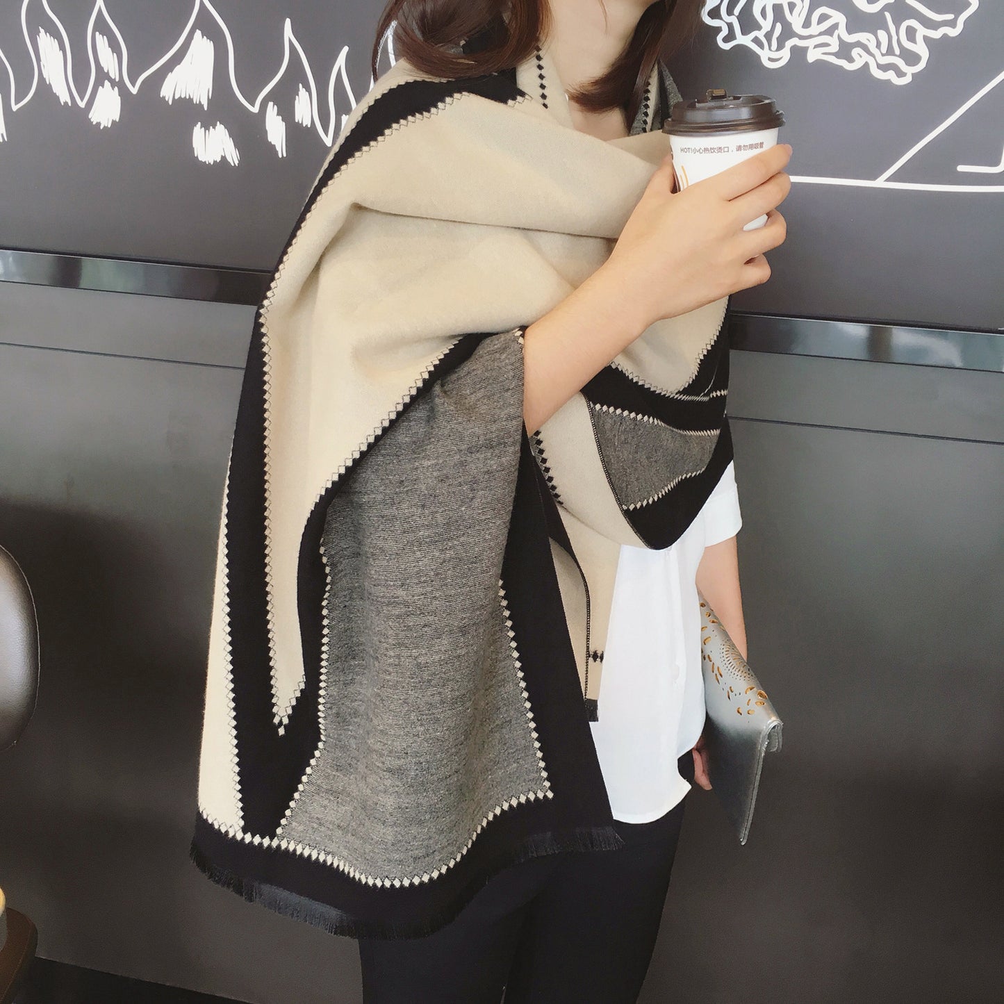Double-sided  Increase Office Dual-use Long Scarf