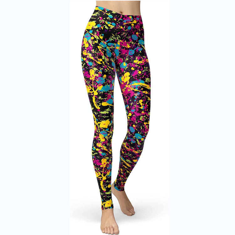 Multi-color Printing Slim Fit Hip Raise Slimming Plus Size Running Yoga Fitness Leggings