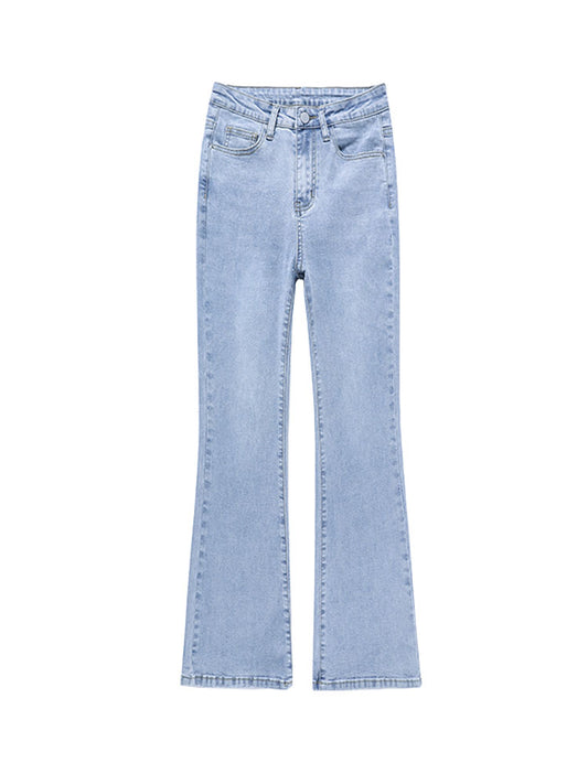 High Waist Slimming Stretch Micro Flared Cropped Trousers Women's Long Trousers
