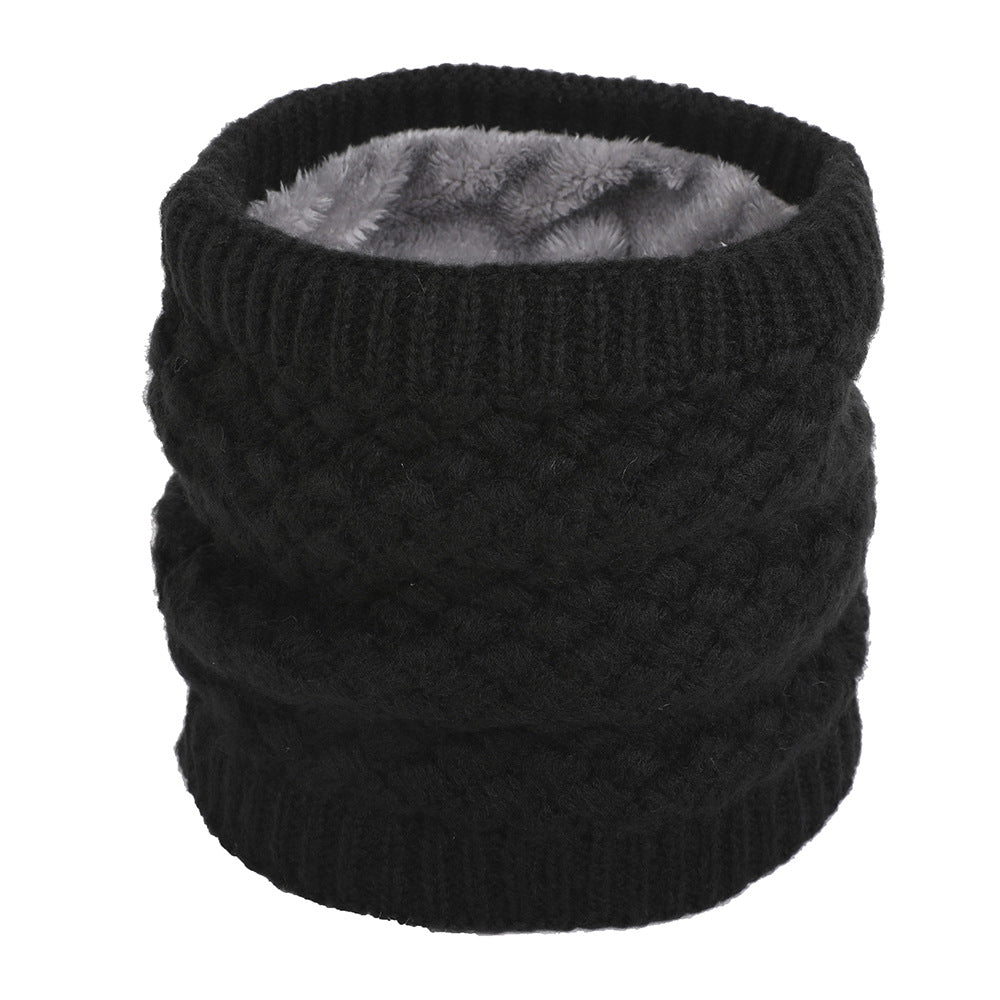 Winter plus velvet warm wool knitted bib cover