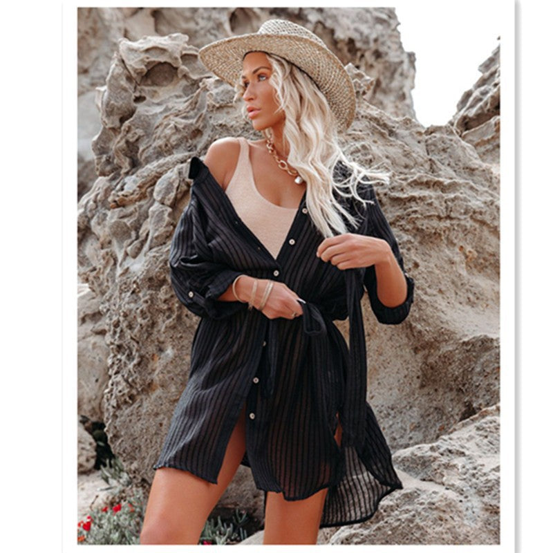Vacation Bikini Sun-proof Jacquard Shirt