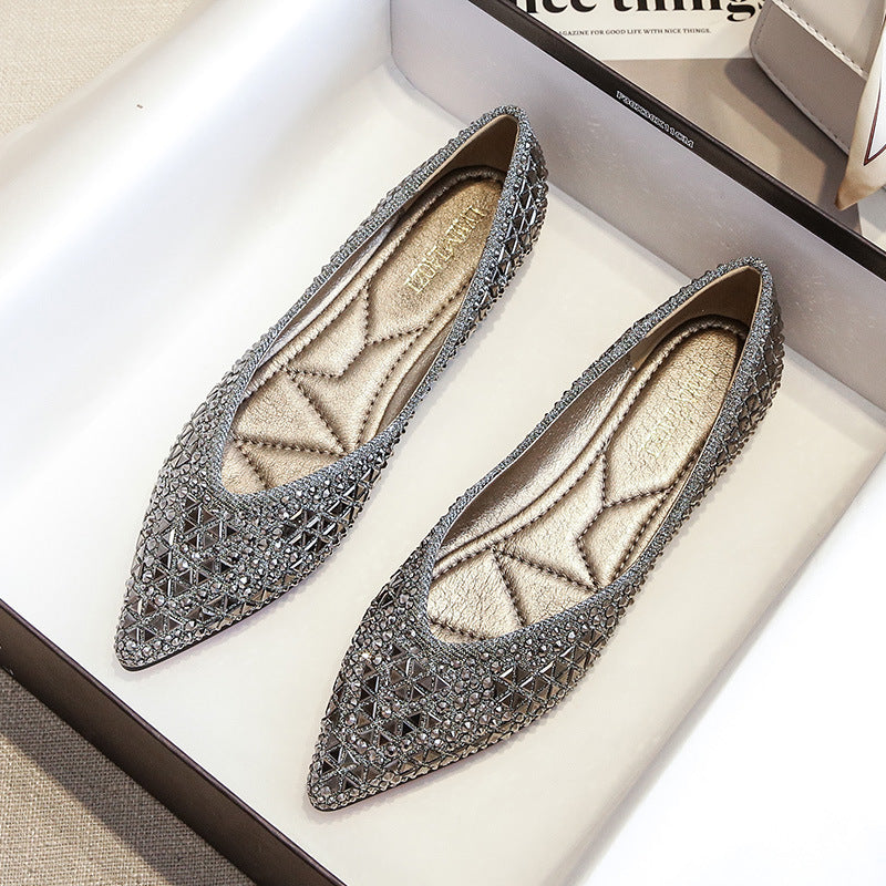 Rhinestone Shoes Women's Full Diamond Flat Bottom