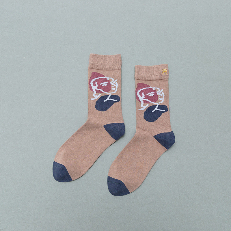 Retro Mid tube socks street art skateboard socks