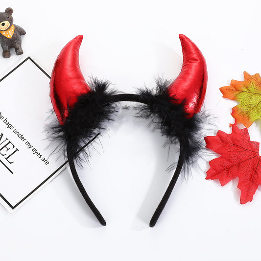 Halloween Pynt Rekvisitter Dæmonhorn Hårbøjle Stemningspræstation