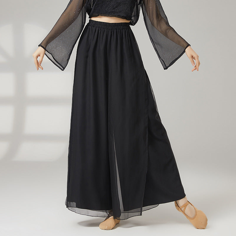 Womens Loose-fit Chiffon Pants For Classical Dance, Chinese-style