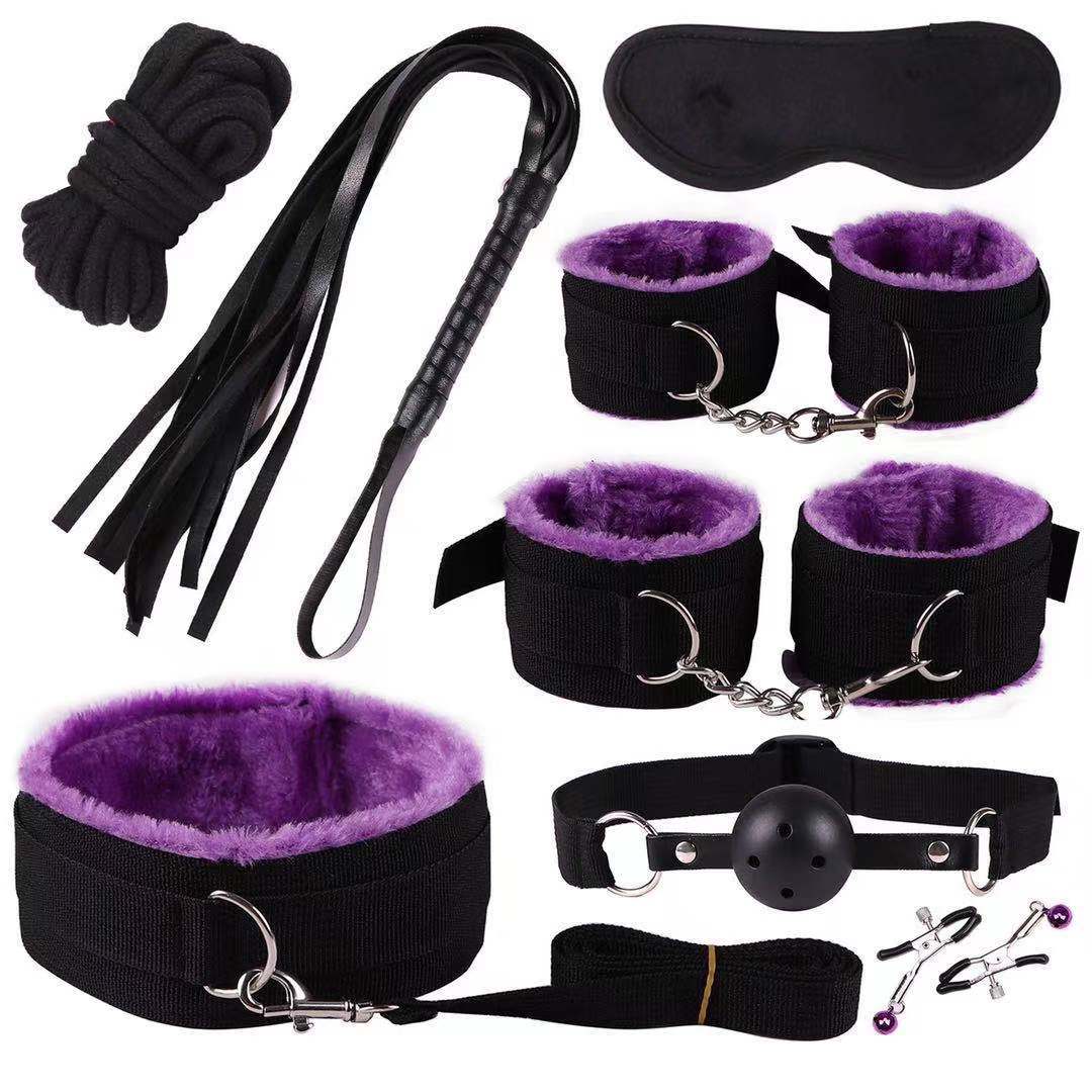 Non Leather Plush HandcuffsWhip And Ribbon Suit