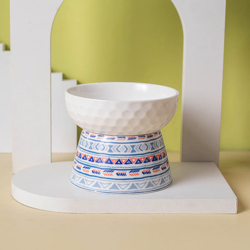 Pet Ceramic High Foot Protective Cervical Bowl