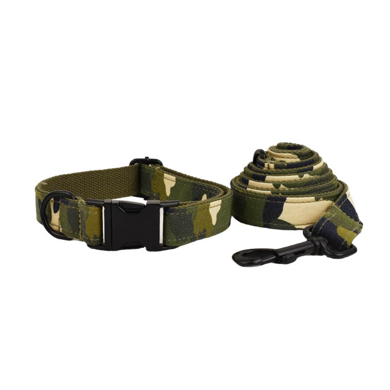 Dog Collar Hand Holding Rope Camouflage