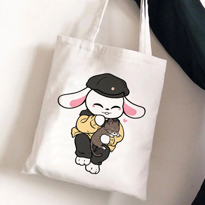 Cute Cartoon Canvas Tutor Lunch Bag