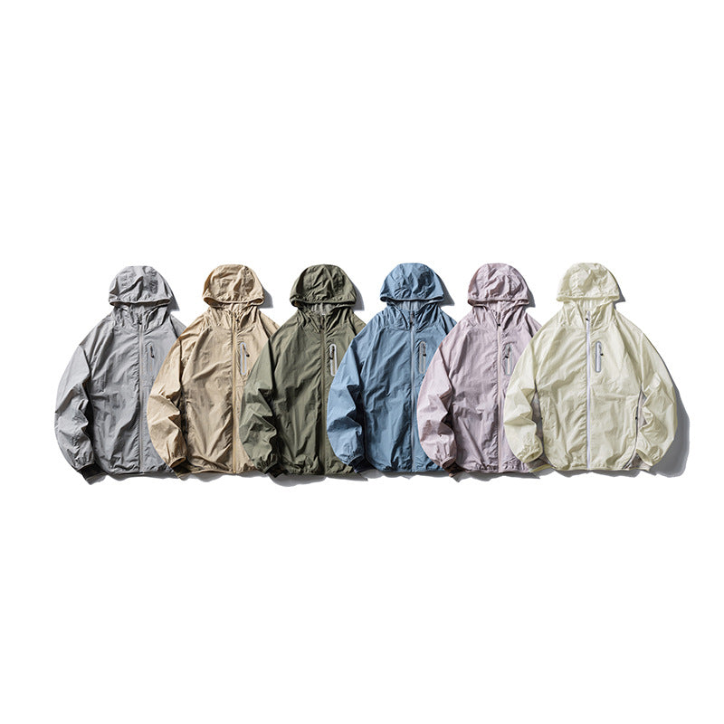 Outdoor Casual Light Thin Sun Protection Coat Camouflage Stitching