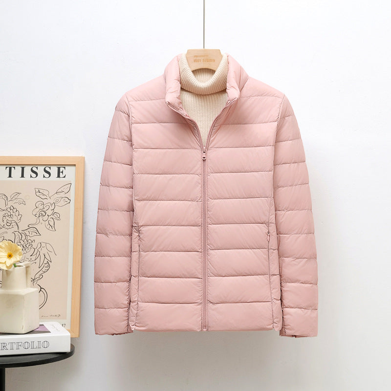 Standing Collar Slim Down Jacket