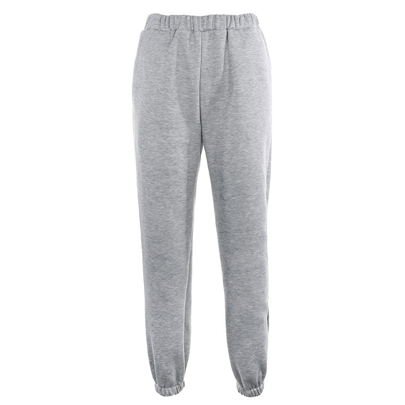 Pure color pocket slimming street casual harem pants