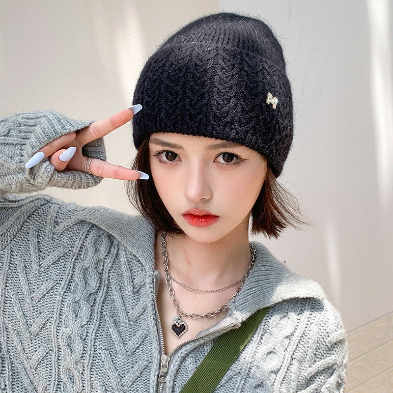 Women's Knitted Outdoor Warm Wool Hat In Autumn And Winter