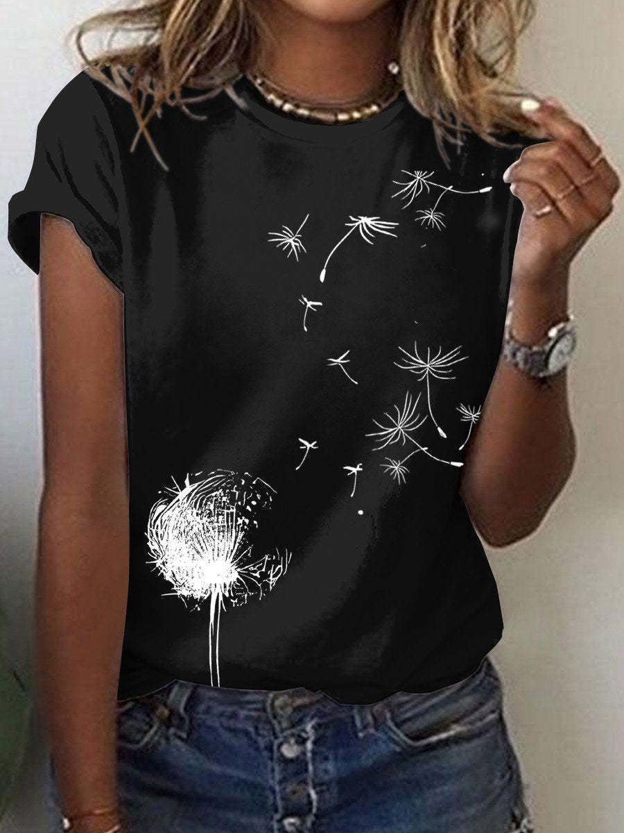 Cute Owl Pattern 3D Printed Round Neck Short Sleeve