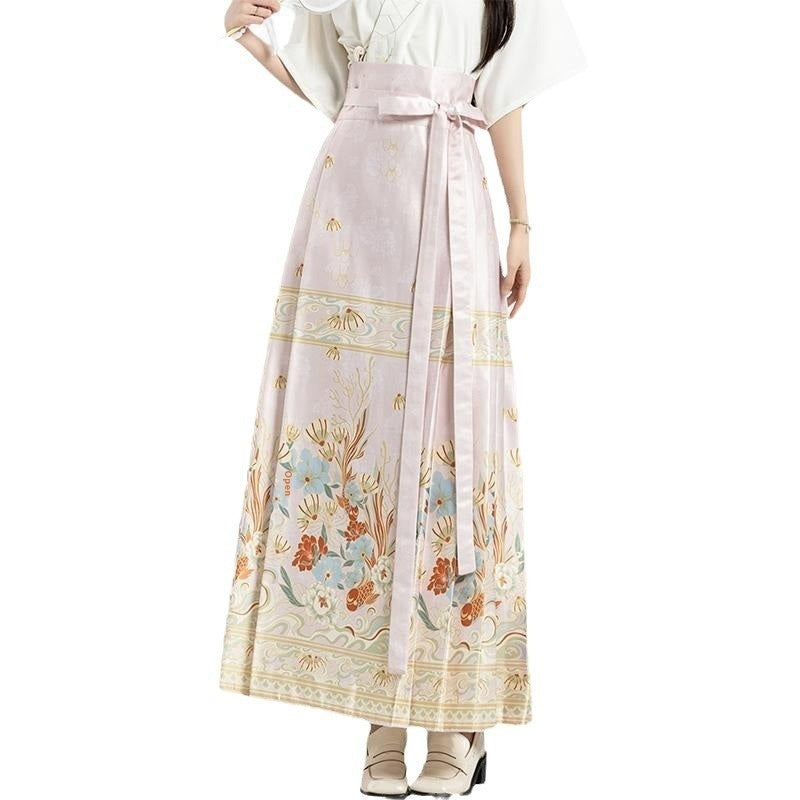 New Graceful Personality Ethnic Style Hatchet Face Skirt