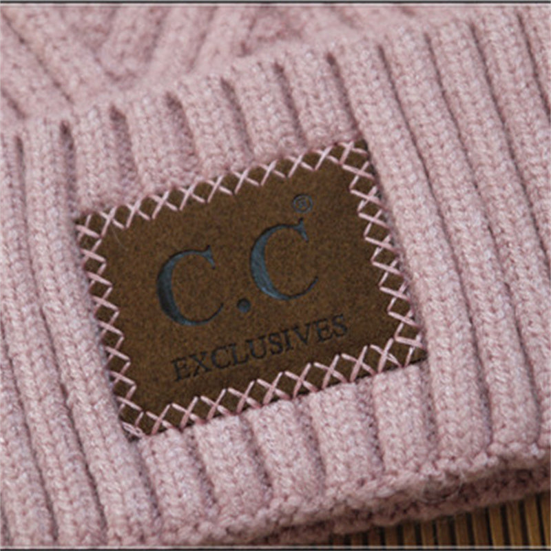 Women's Flanging Wool Ball Pile Woolen Hat