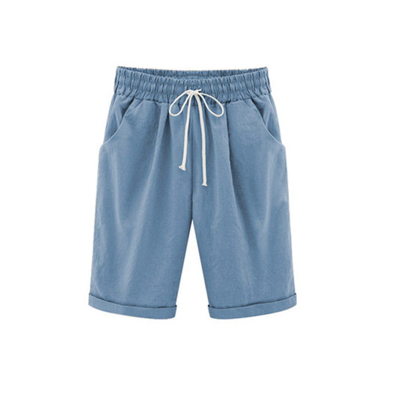 Women's five-point wide-leg pants