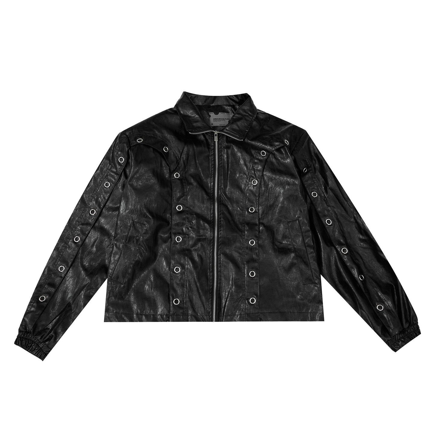 Niche Heavy Industry Paint Metal Ring Design Leather Coat Suit