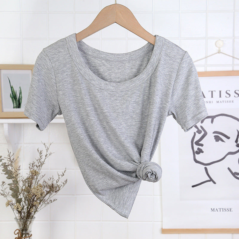 Rayon Hvid T-shirt Korte ærmer til Kvinder