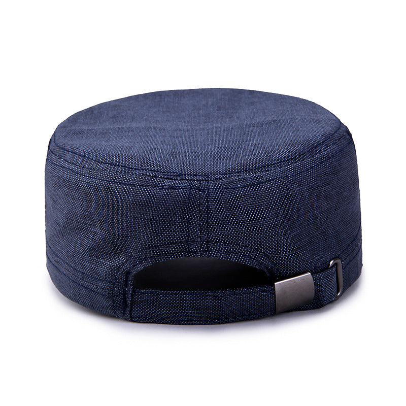 SpringSummer Linen Mesh Breathable Flat-Crown Cap