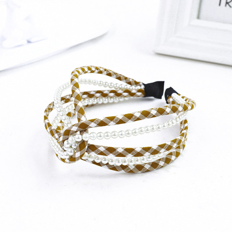 Net Celebrity Popular Hair Band Wave Dot Solid Color Cloth