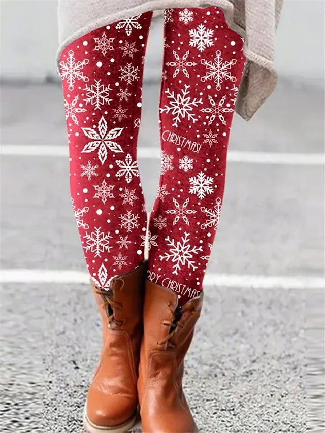 Jule-leggings til kvinder, europæisk og amerikansk, elastiske