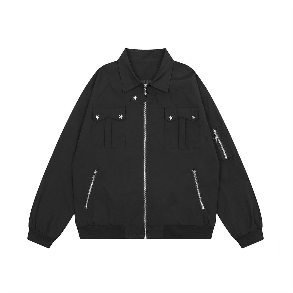 Multi-pocket Functional Pilot Polo Collar Jacket