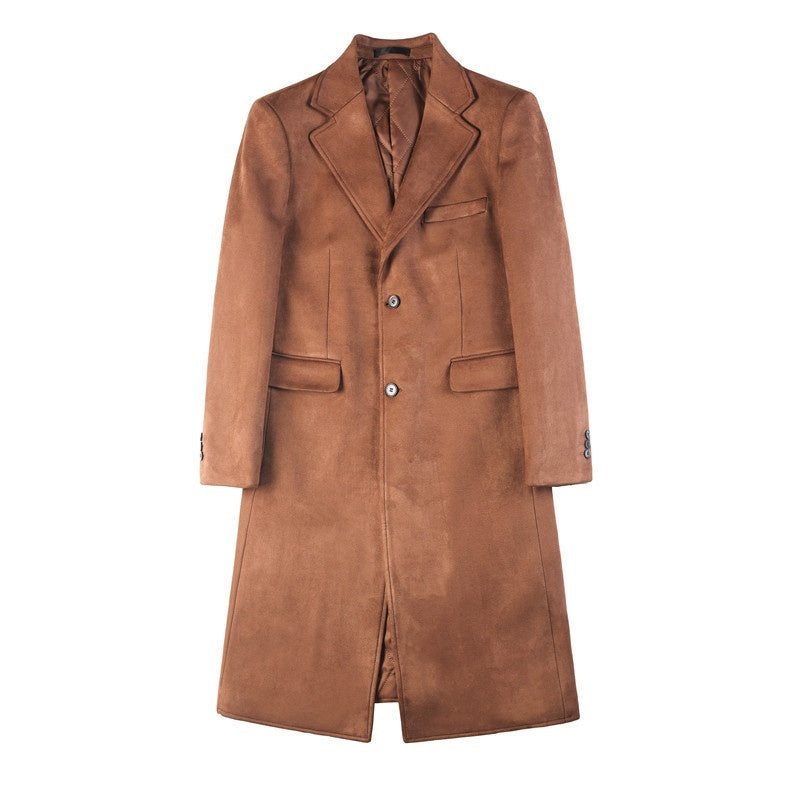 Cotton-Padded Thickened Single-Breasted Solid-Color Coat