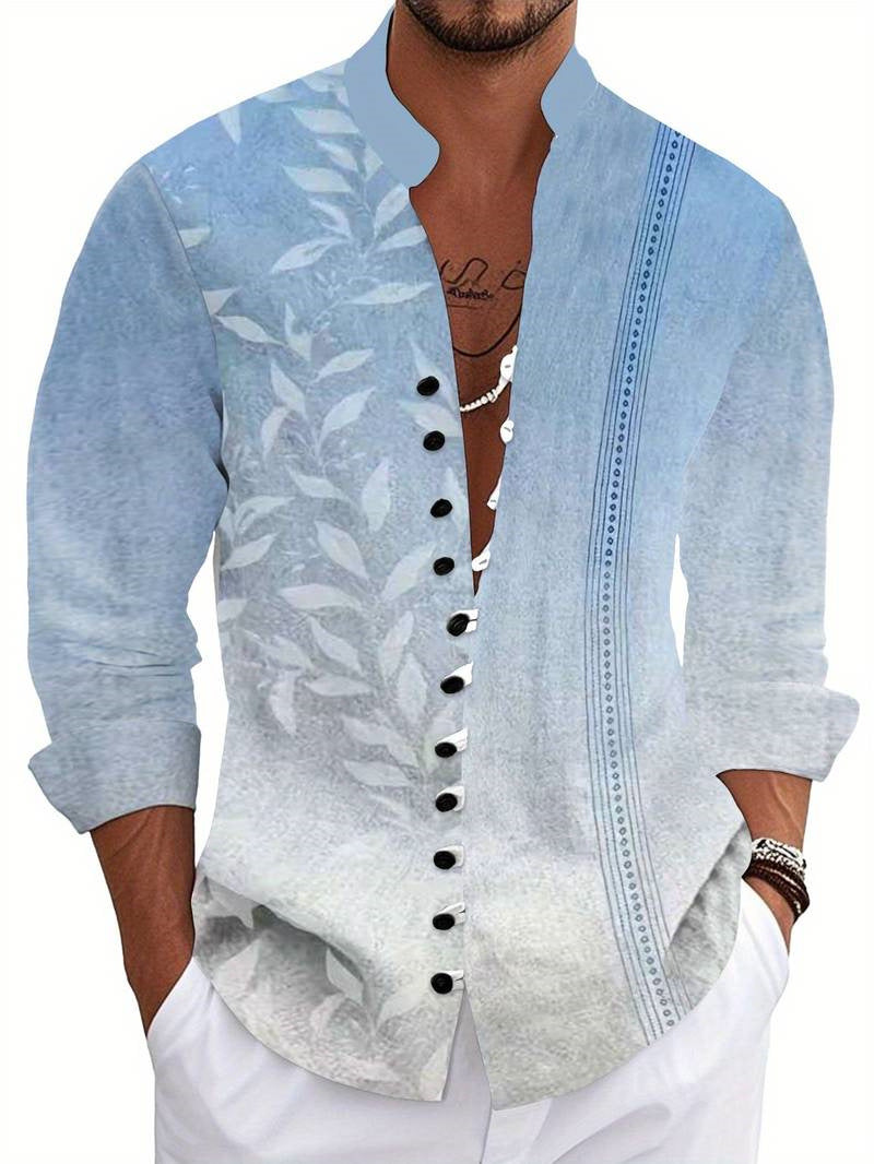 Ancient Ethnic Pattern Fashionable Printed Shirt Cardigan Casual Top