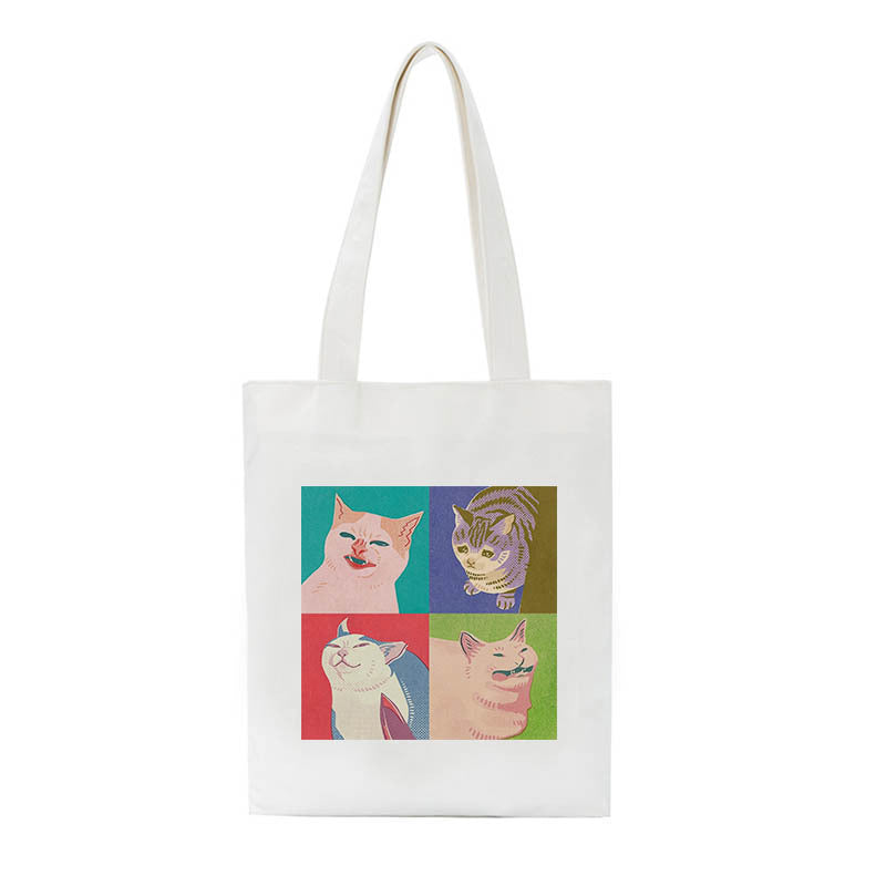 Single Shoulder Bag Cat Painting Handbag Female Cartoon Casual