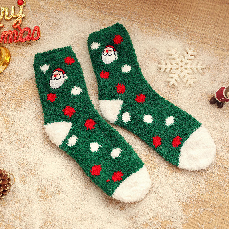 New Coral Velvet Christmas Socks