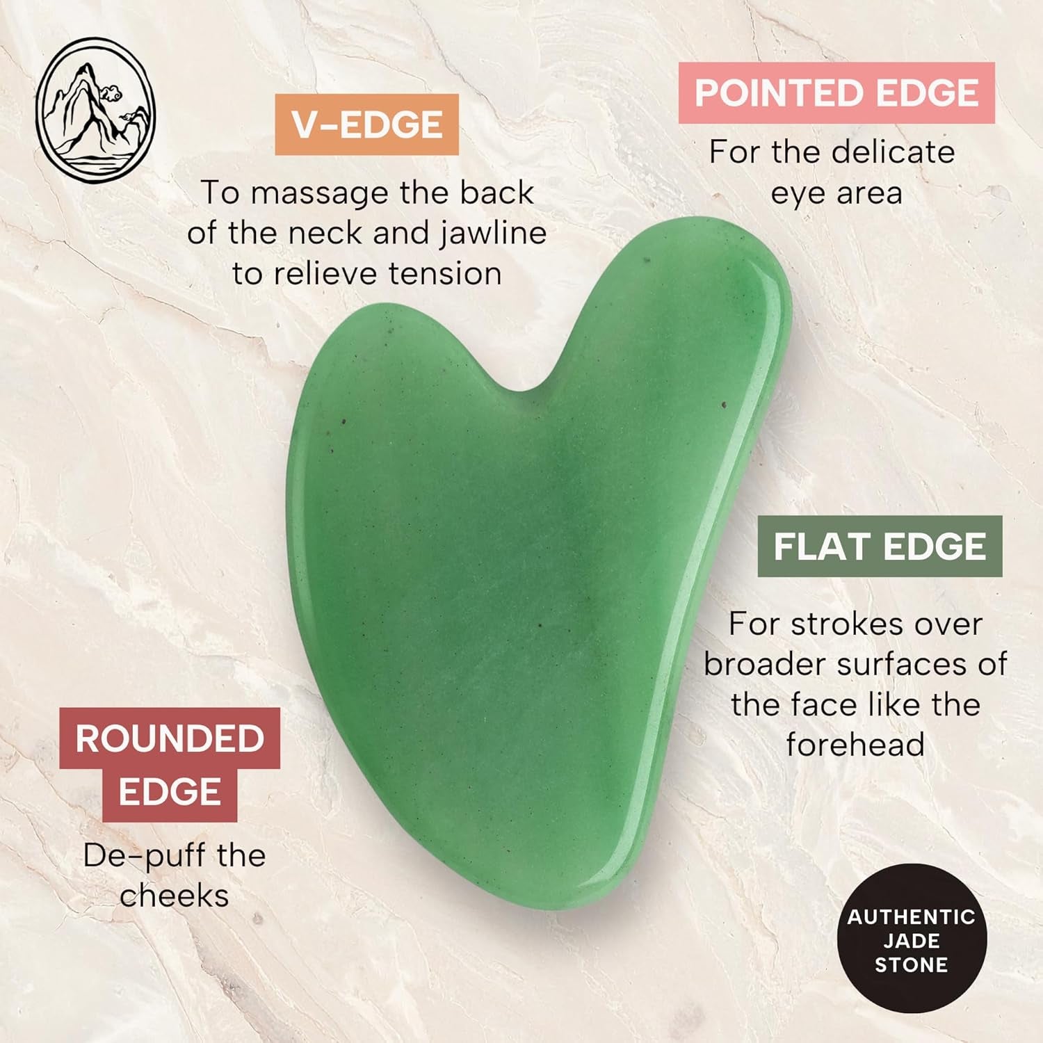 Jade Gua Sha Facial Tool – the Stone of Eternal Youth – 100% Genuine Jade Stone Face Sculpting Tool for Lymphatic Drainage, Puffiness Reduction & Timeless Radiance