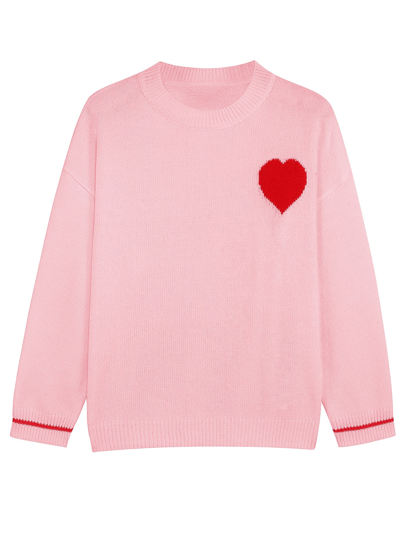Plus Size Women's Love Round Neck Sweater