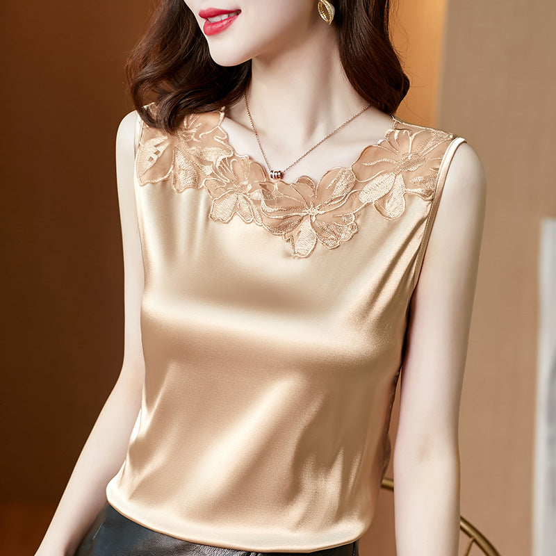 Lace V-neck Sling Vest Women