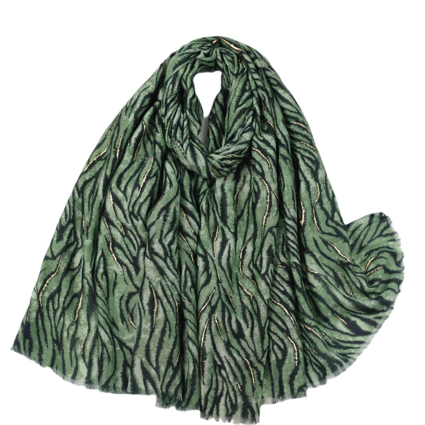 Bronzing Zebra Pattern Satin Printed Sunscreen Warm Shawl