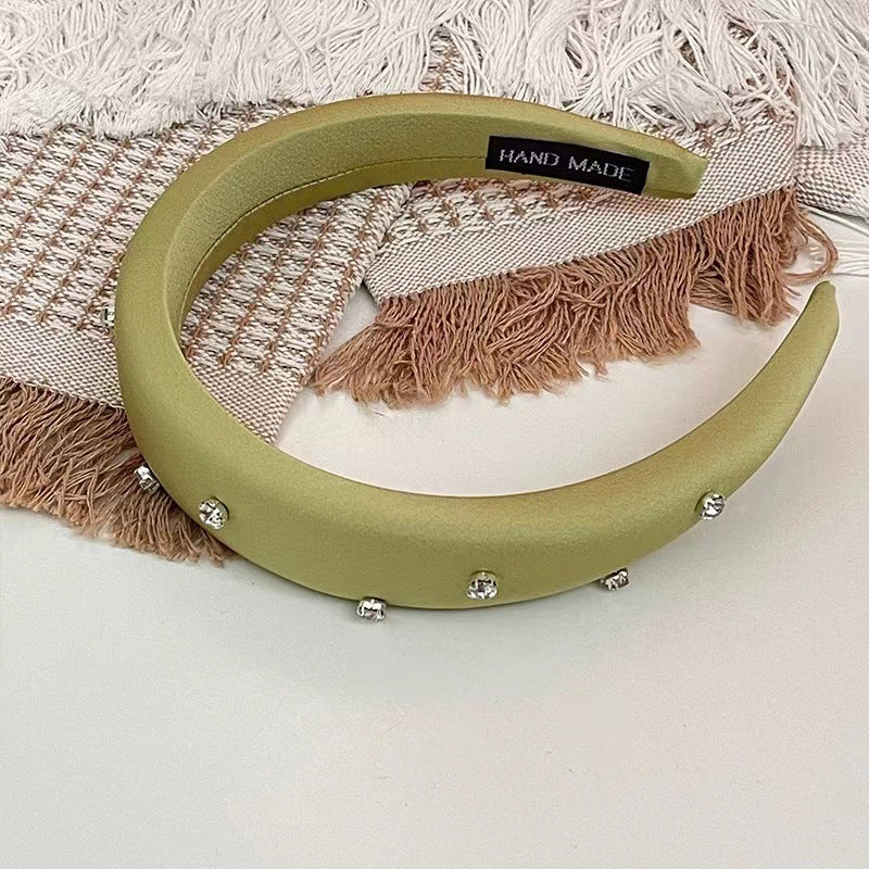 Women's Outdoor All-matching-type High Skull Top Sponge Headband With Drill