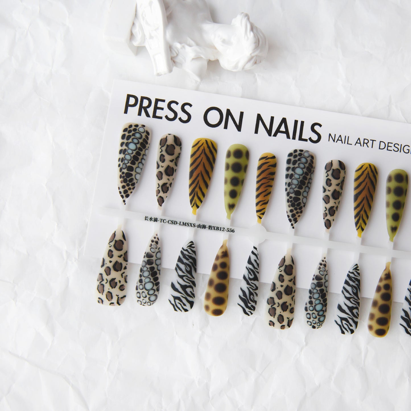 Background Semi-finished Products Prefabricated Nail Tip European And American Wave Mark French Leopard Print