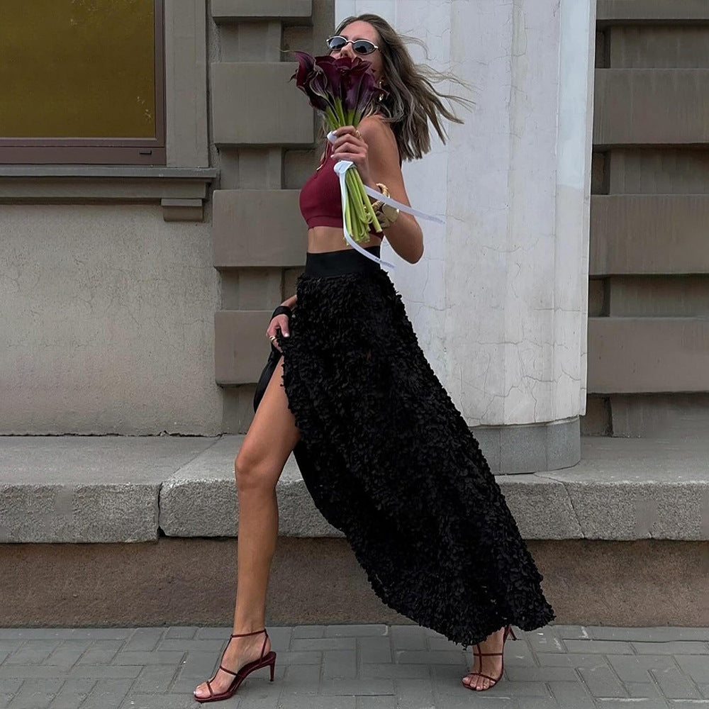 Petal Design Long Evening Ladies' Half Length Skirt