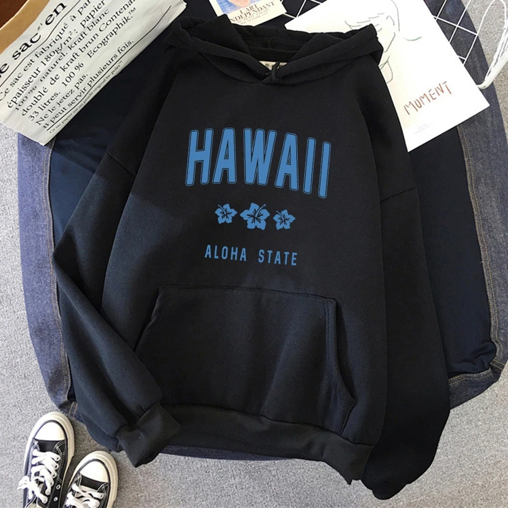Roha Letter Printing Hoodie til kvinder Hip Hop