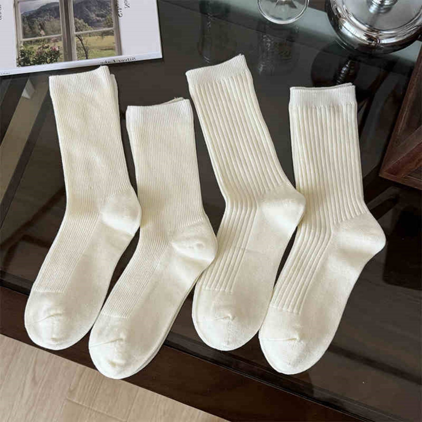 Ear Fungus Edge Mid Tube Socks For Spring And Autumn Styles