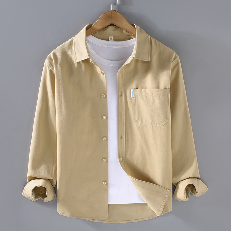 Cotton Long-sleeved Shirt Men's Simple Workwear