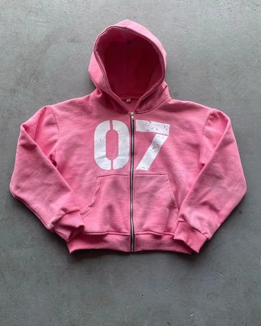 Loose Sweater Suit Men's And Women's Maychao Hip Hop Sports Zipper Hooded Sweater Pants Suit