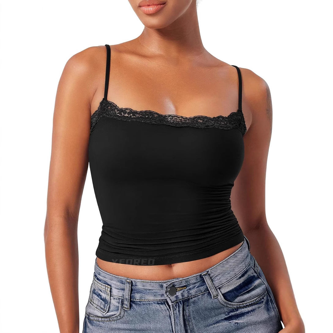 Kvinders Blonde Camisole Firkantet Krave Sexet Ærmeløs Top
