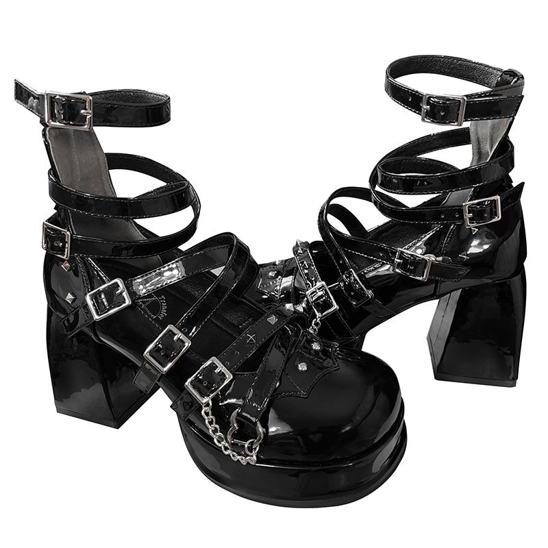 Women's Fashion Simple Patent Leather Single Shoes
