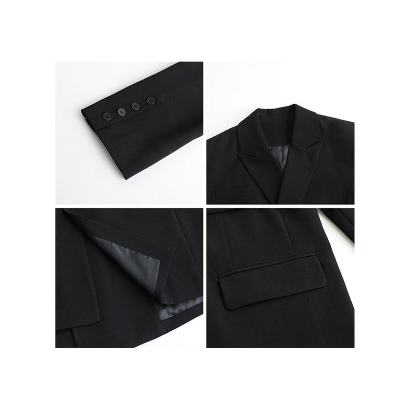 Broad Shoulder Streamer Medium Long Sagging Suit Coat Women