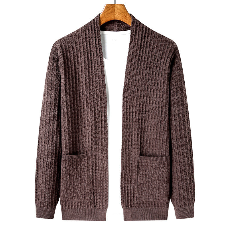 Lapel Drum Wave Men's Casual Solid Color Simple Top