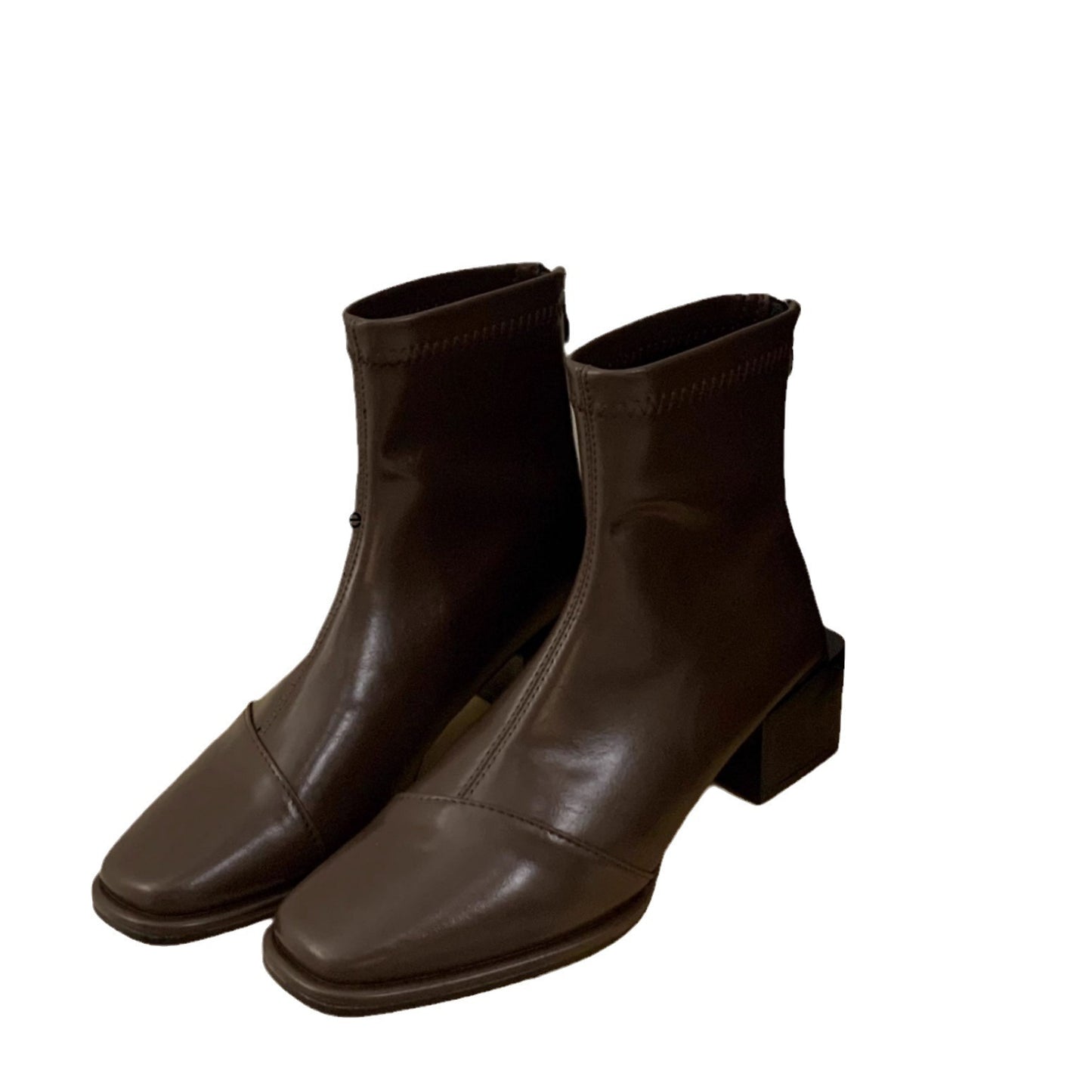 Chunky hæl firkantet tå kvinders fleeceforede Dr Martens støvler