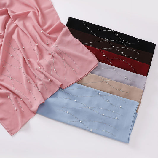 Women's Mesh Rhinestone Headscarf Shawl