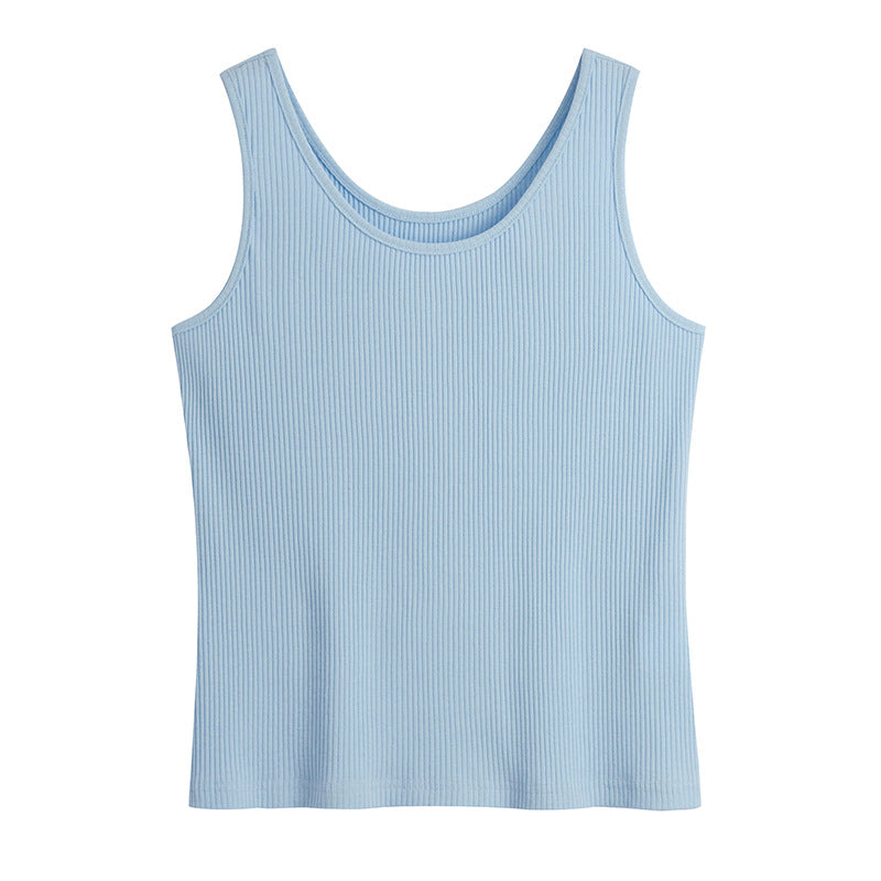 Multicolor Basic Drainage Knitted Bottoming Vest