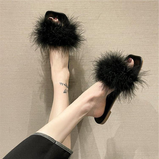 Flade Pels-Slippers til Kvinder - Sommer Mode